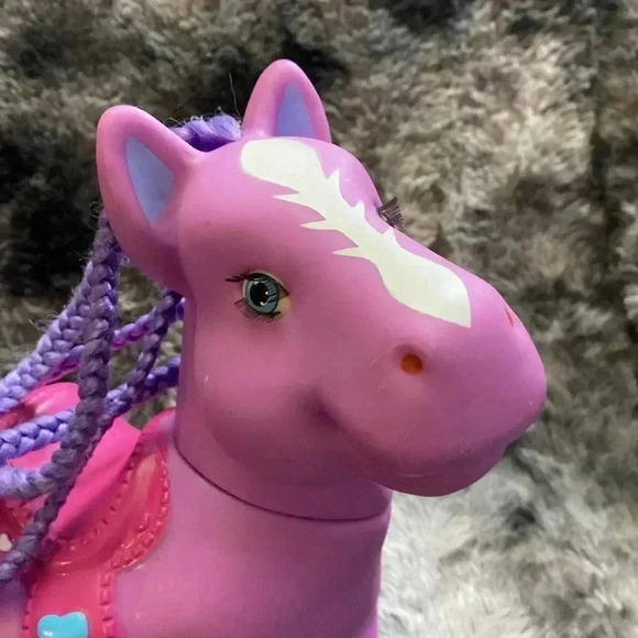 Vintage Little Pony Large Sized Purple W/ pink saddle 12" - Picture 10 of 16